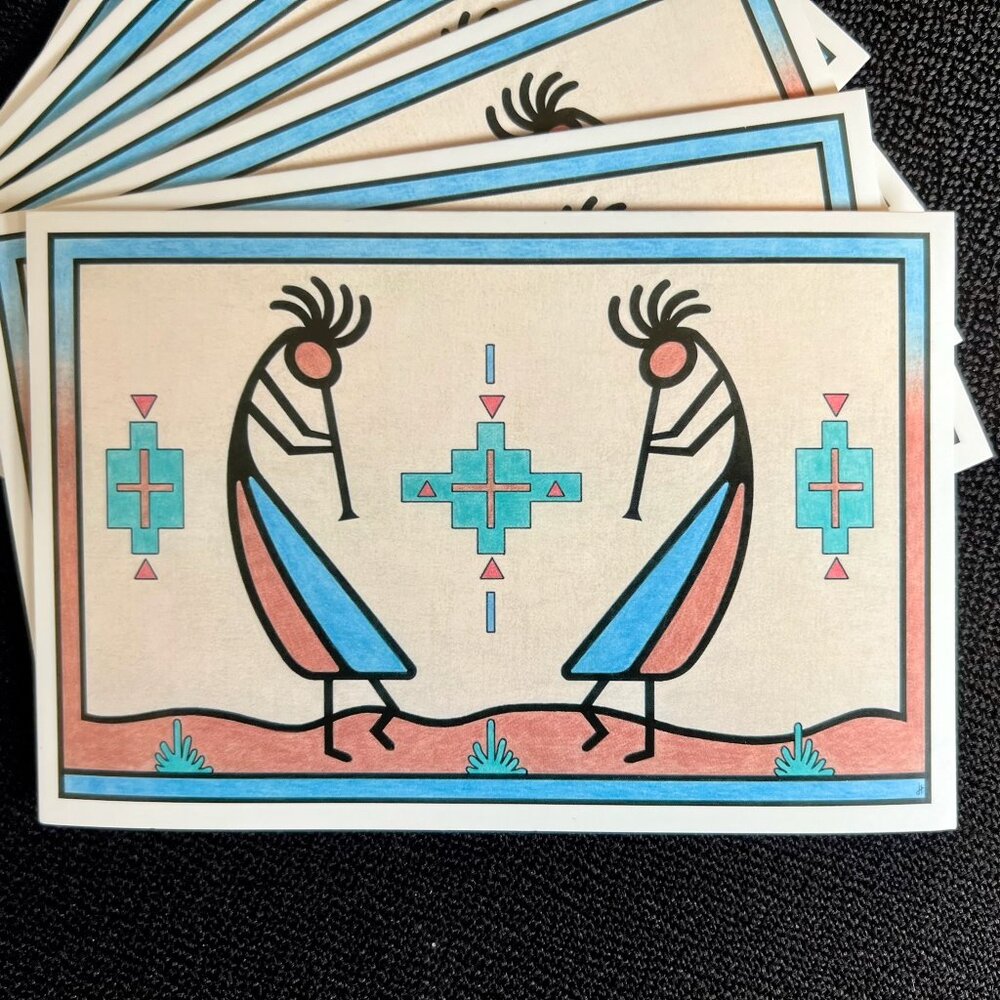 New - Set of 8 Kokopelli Greeting / thank you Cards with envelopes
